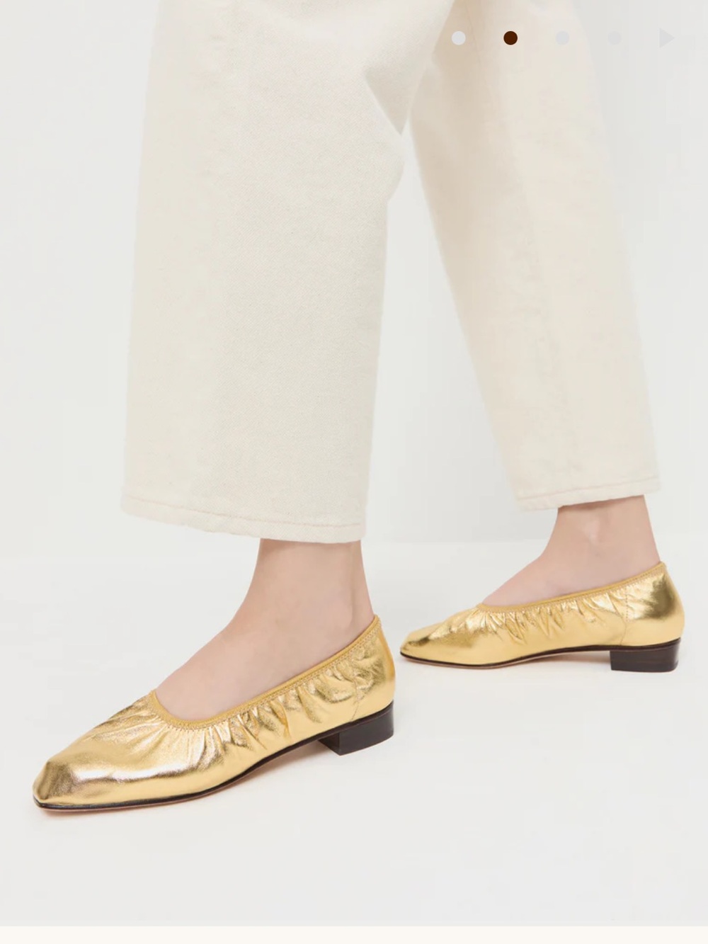 Loeffler Randall‎ Tove Gold Leather Ballet Flat 8.5 B